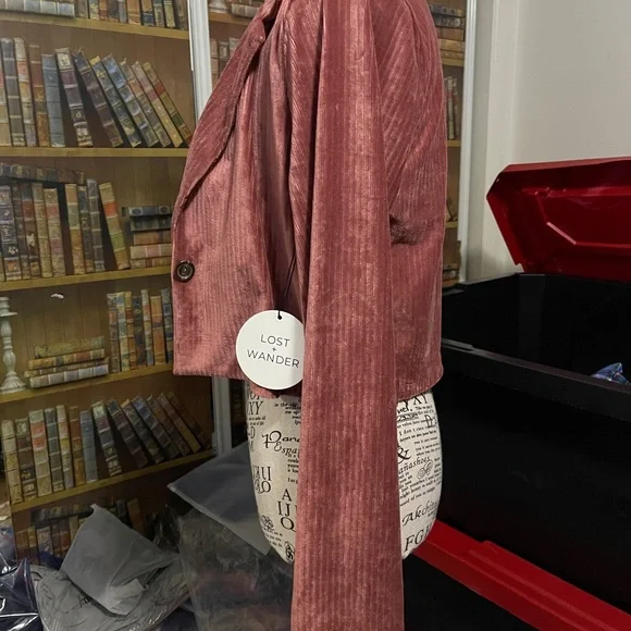 Lost + Wander Women's Corduroy Blazer in Dusty Rose - Picture 2 of 4